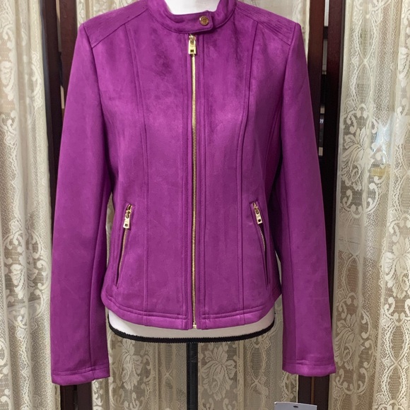 Marc New York Jackets & Blazers - NWT MARC NEW YORK PURPLE FAUX SUEDE JACKET - SZ MEDIUM